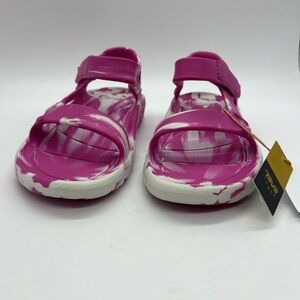 Teva Kids Pink and White Swirl Sandals With Velcro Strap Size Big Kid 3 NWT